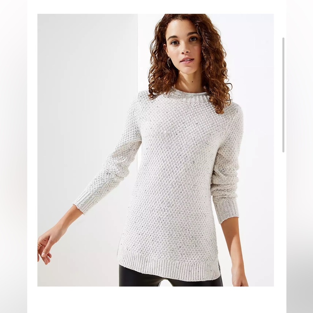 Loft cream/gray sweater in like new  condition. Smoke free home. Pet friendly.